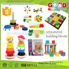 EN71 / ASTM nouvel élément coloré en bois des blocs de construction pédagogiques pour l&#39;apprentissage des enfants